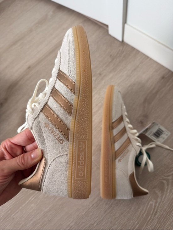 adidas Originals Shoes - adidas Women's Suede Sneakers in Cream & Tan Metallic- handball Spezial